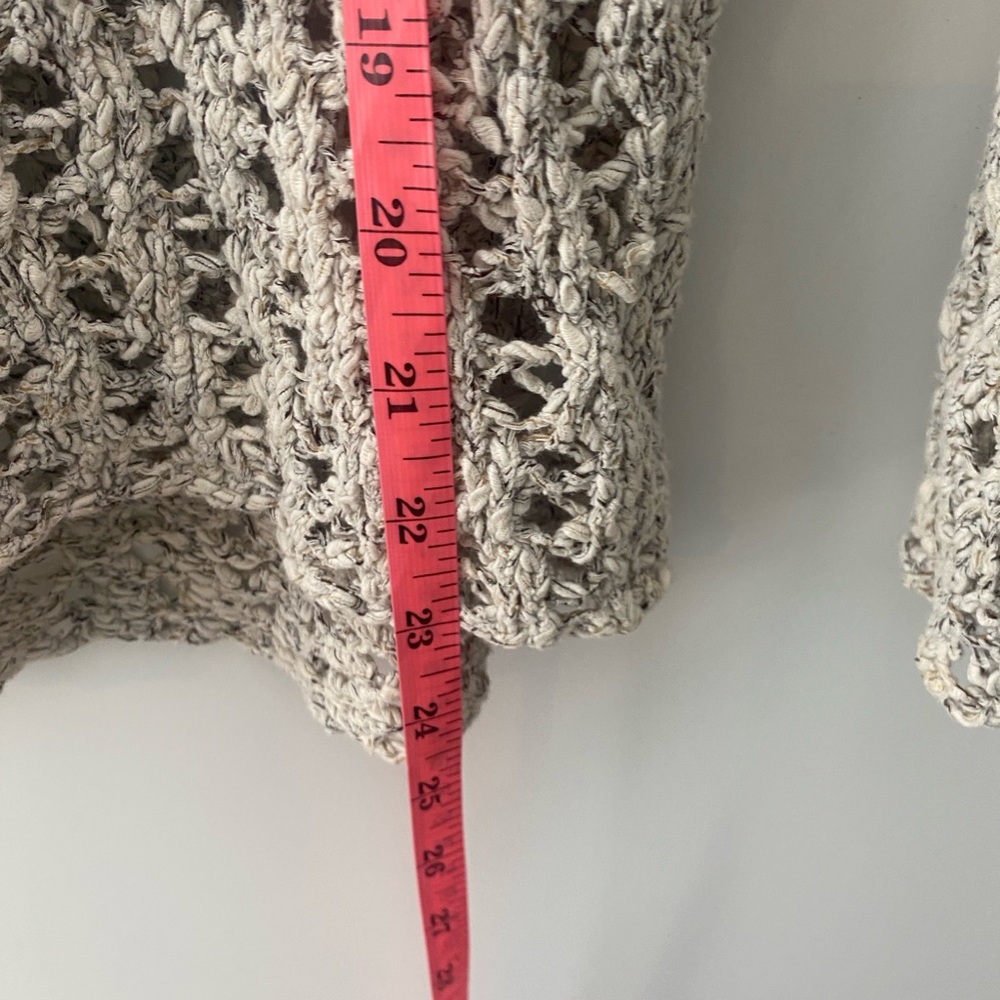 AMERICAN EAGLE Open Knit Crochet Beige Pullover Sweater Womens Small Beach Boho - Picture 10 of 10